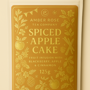 Spiced Apple Cake - Apple, blackberry & cinamon fruit infusion. 125g loose leaf/Approx. 33 cups